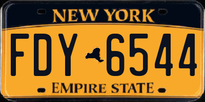 NY license plate FDY6544
