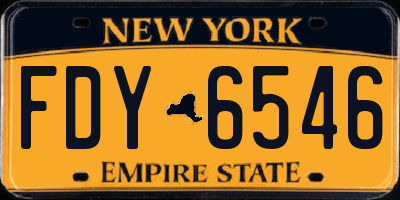 NY license plate FDY6546
