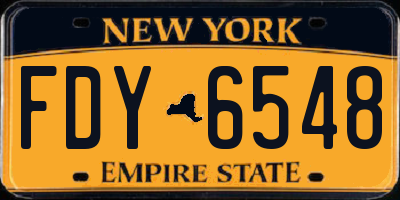 NY license plate FDY6548