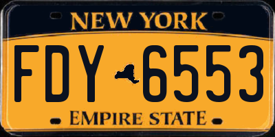NY license plate FDY6553