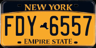 NY license plate FDY6557