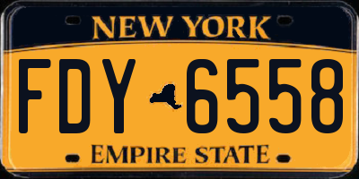 NY license plate FDY6558