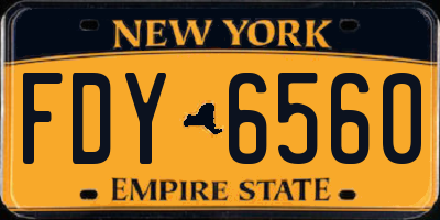 NY license plate FDY6560