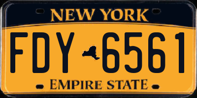 NY license plate FDY6561
