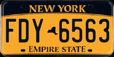 NY license plate FDY6563