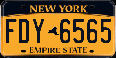 NY license plate FDY6565