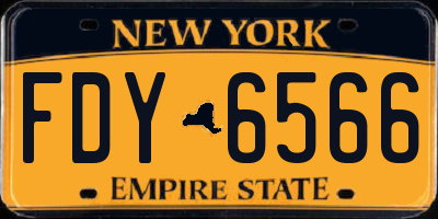 NY license plate FDY6566