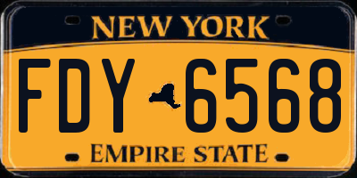 NY license plate FDY6568