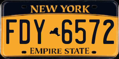 NY license plate FDY6572