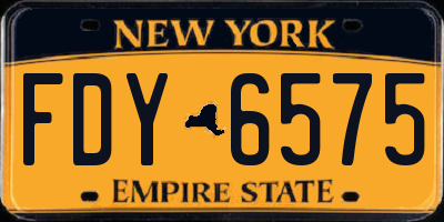 NY license plate FDY6575