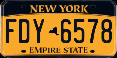 NY license plate FDY6578
