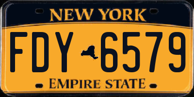 NY license plate FDY6579