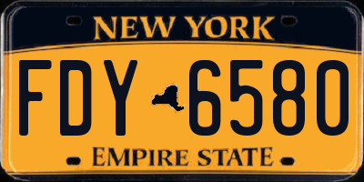 NY license plate FDY6580