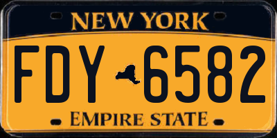 NY license plate FDY6582