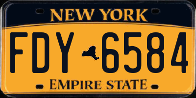 NY license plate FDY6584