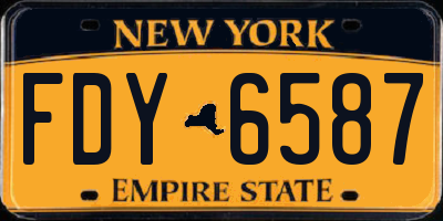 NY license plate FDY6587