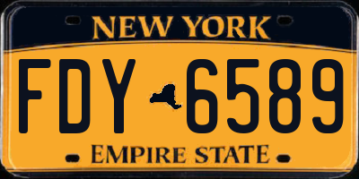 NY license plate FDY6589