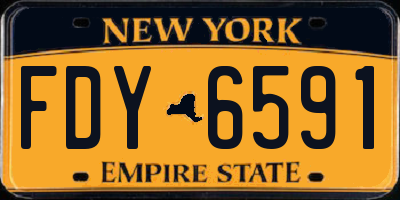 NY license plate FDY6591