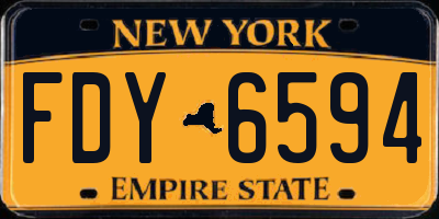 NY license plate FDY6594
