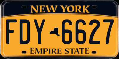 NY license plate FDY6627