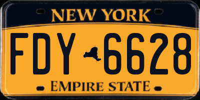 NY license plate FDY6628