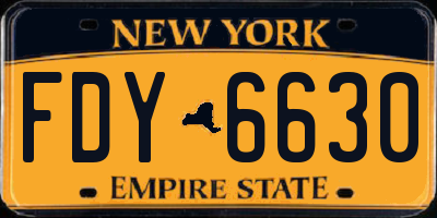 NY license plate FDY6630