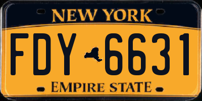 NY license plate FDY6631