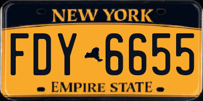 NY license plate FDY6655