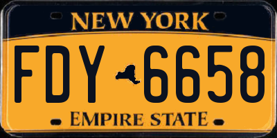 NY license plate FDY6658