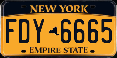 NY license plate FDY6665