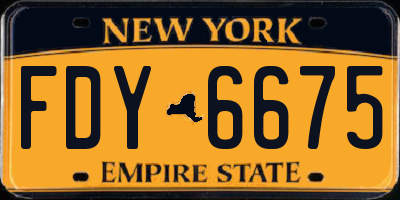 NY license plate FDY6675