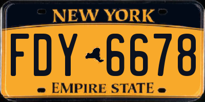 NY license plate FDY6678