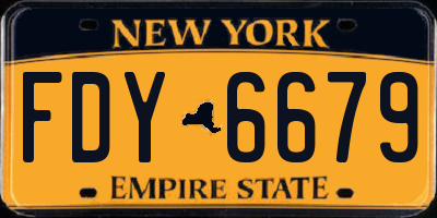 NY license plate FDY6679