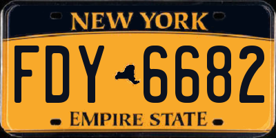 NY license plate FDY6682