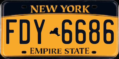 NY license plate FDY6686