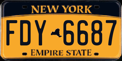 NY license plate FDY6687
