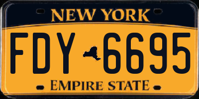 NY license plate FDY6695