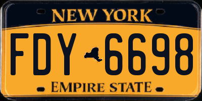 NY license plate FDY6698