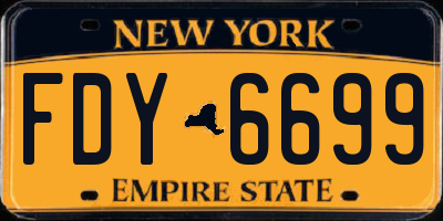 NY license plate FDY6699