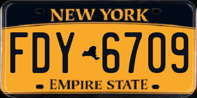 NY license plate FDY6709
