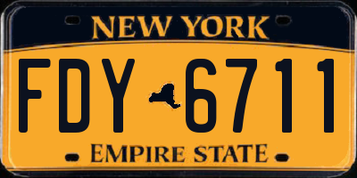 NY license plate FDY6711