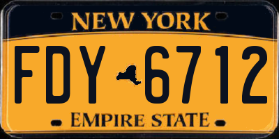 NY license plate FDY6712