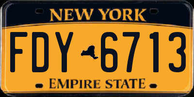 NY license plate FDY6713