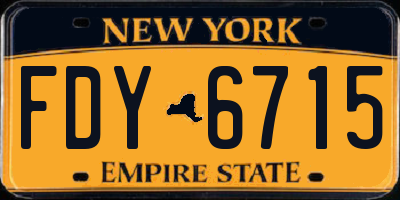 NY license plate FDY6715