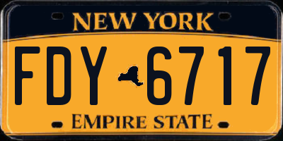 NY license plate FDY6717