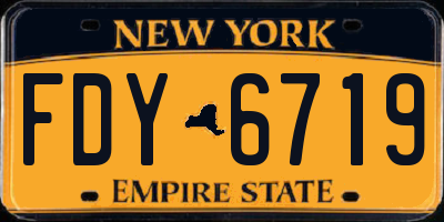 NY license plate FDY6719