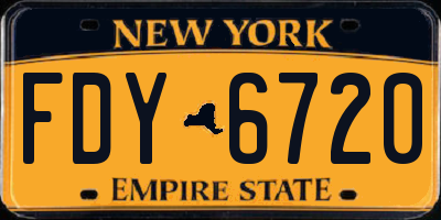 NY license plate FDY6720