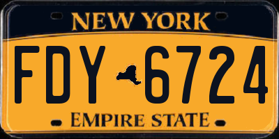 NY license plate FDY6724