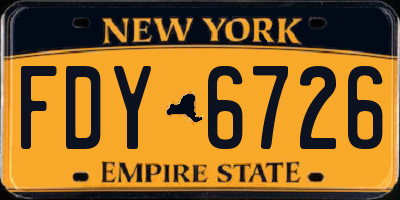 NY license plate FDY6726