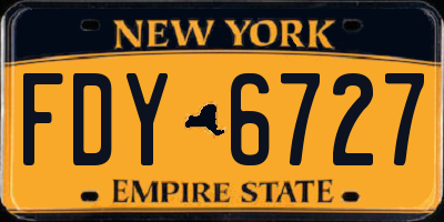NY license plate FDY6727